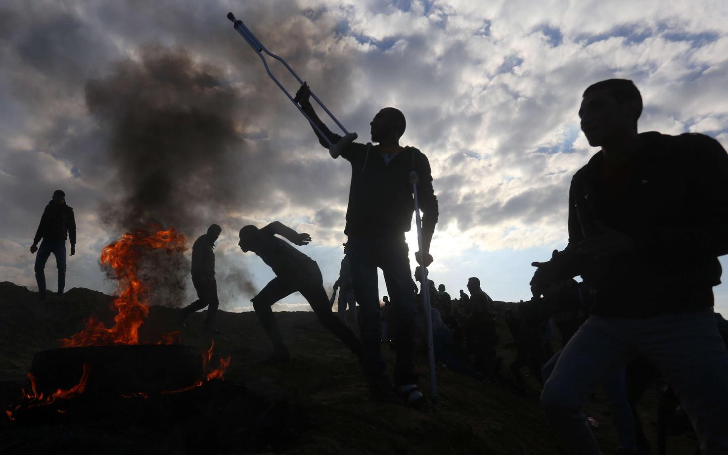 Palestiinlastest meeleavaldajad Gazas.