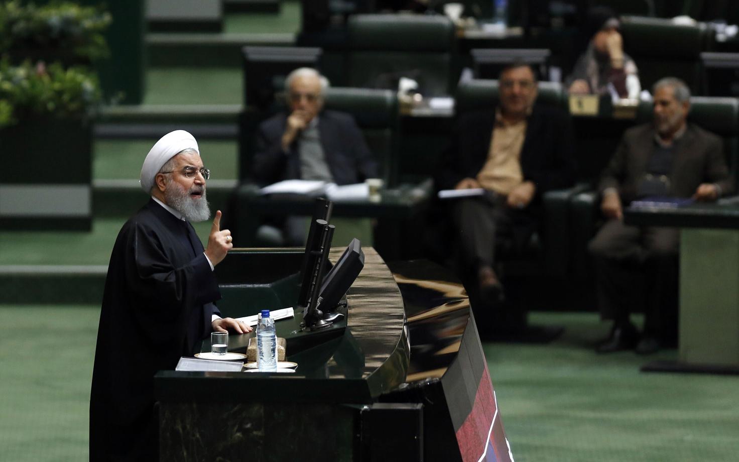 Iraani president Hassan Rouhani 10. detsembril parlamendis riigieelarvet tutvustamas.
