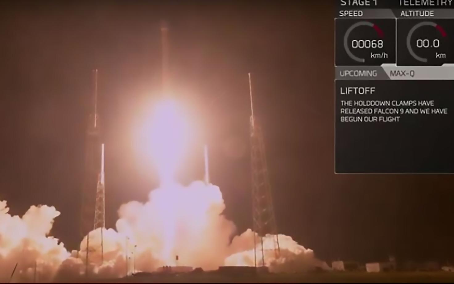 SpaceXi taaskasutusrakett Falcon 9 stardib Floridast Canaverali neemelt.
