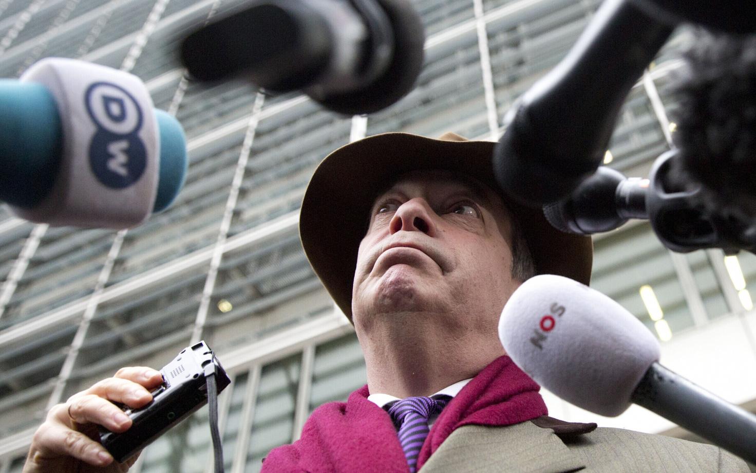 UKIP-i endine juht Nigel Farage esmaspäeval Brüsselis.