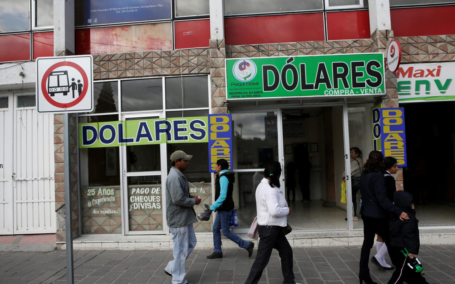 Valuutavahetuspunkt Mehhikos.