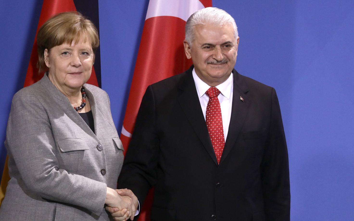 Saksa kantsler Angela Merkel ja Türgi peaminister Binali Yıldırım.