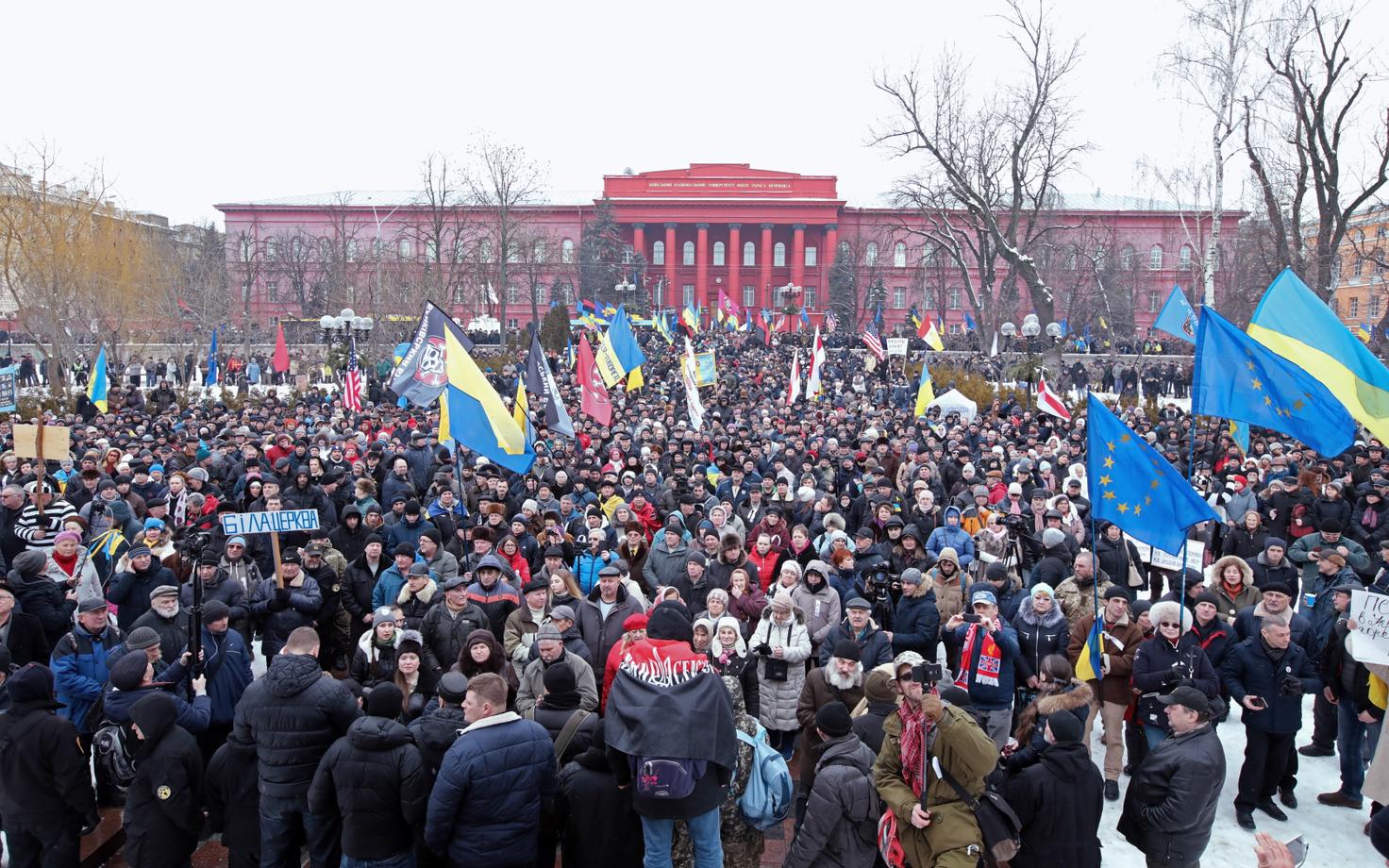 Mihheil Saakašvili toetajad Kiievis.