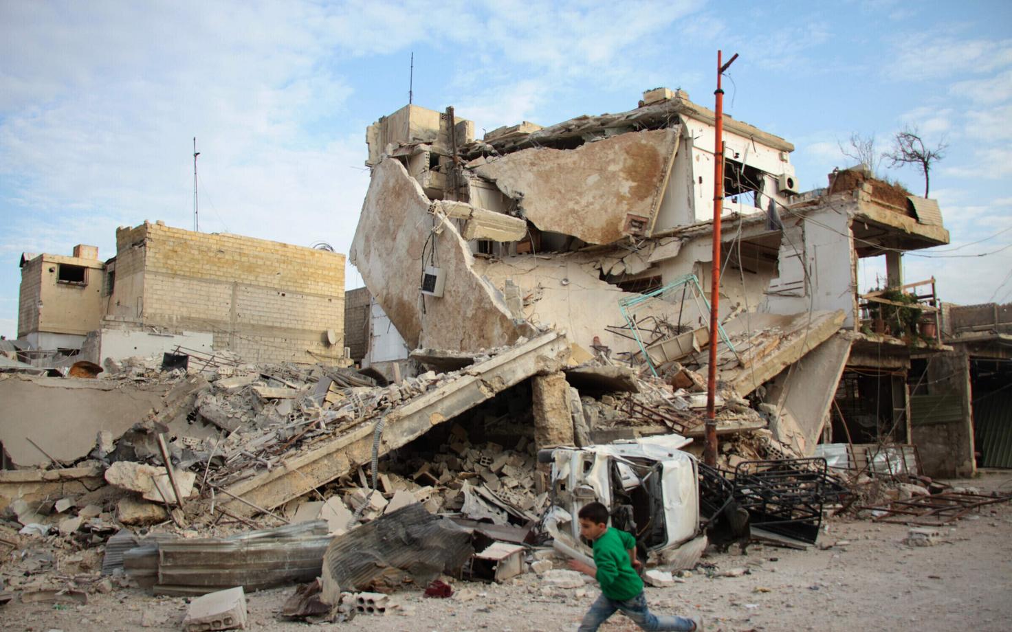 Laps Ida-Ghouta piirkonnas 20. vebruaril.