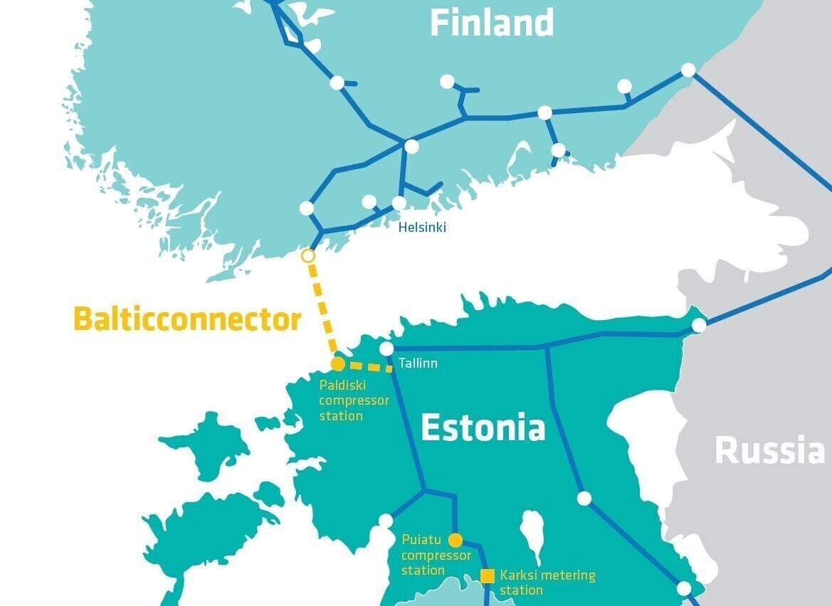 Схема трассы газопровода Balticconnector.