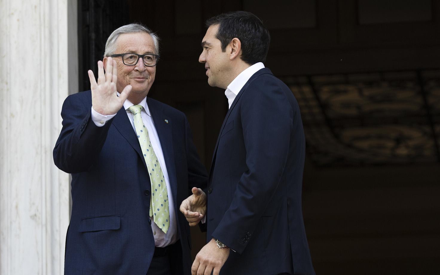 Euroopa Komisjoni president Jean-Claude Juncker ja Kreeka peaminister Alexis Tsipras 26. aprillil Ateenas.