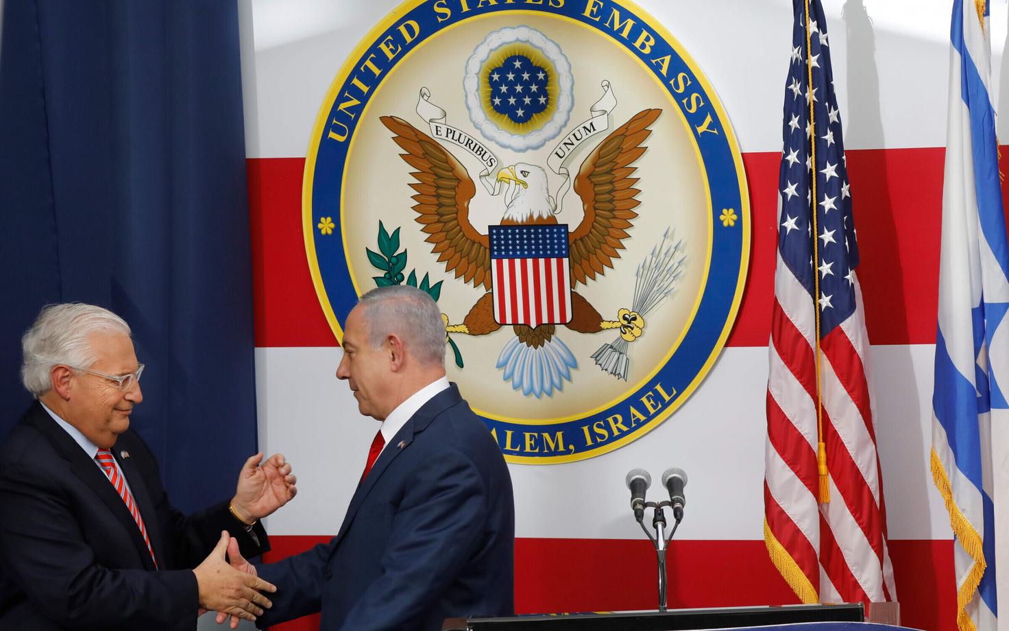 Американский посол Дэвид Фридман и премьер-министр Израиля Биньямин Нетаньяху.