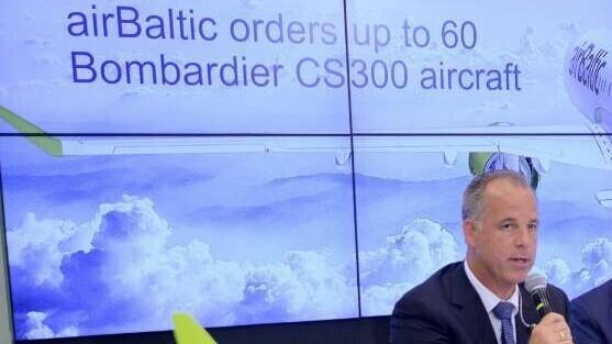 Martin Gauss tutvustamas Air Balticu uut strateegiat.