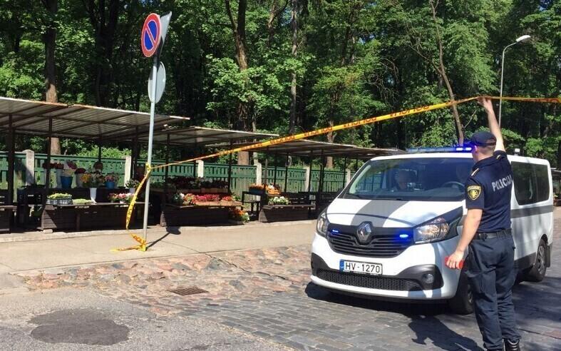 Полиция на месте происшествия в Риге, 30 мая.