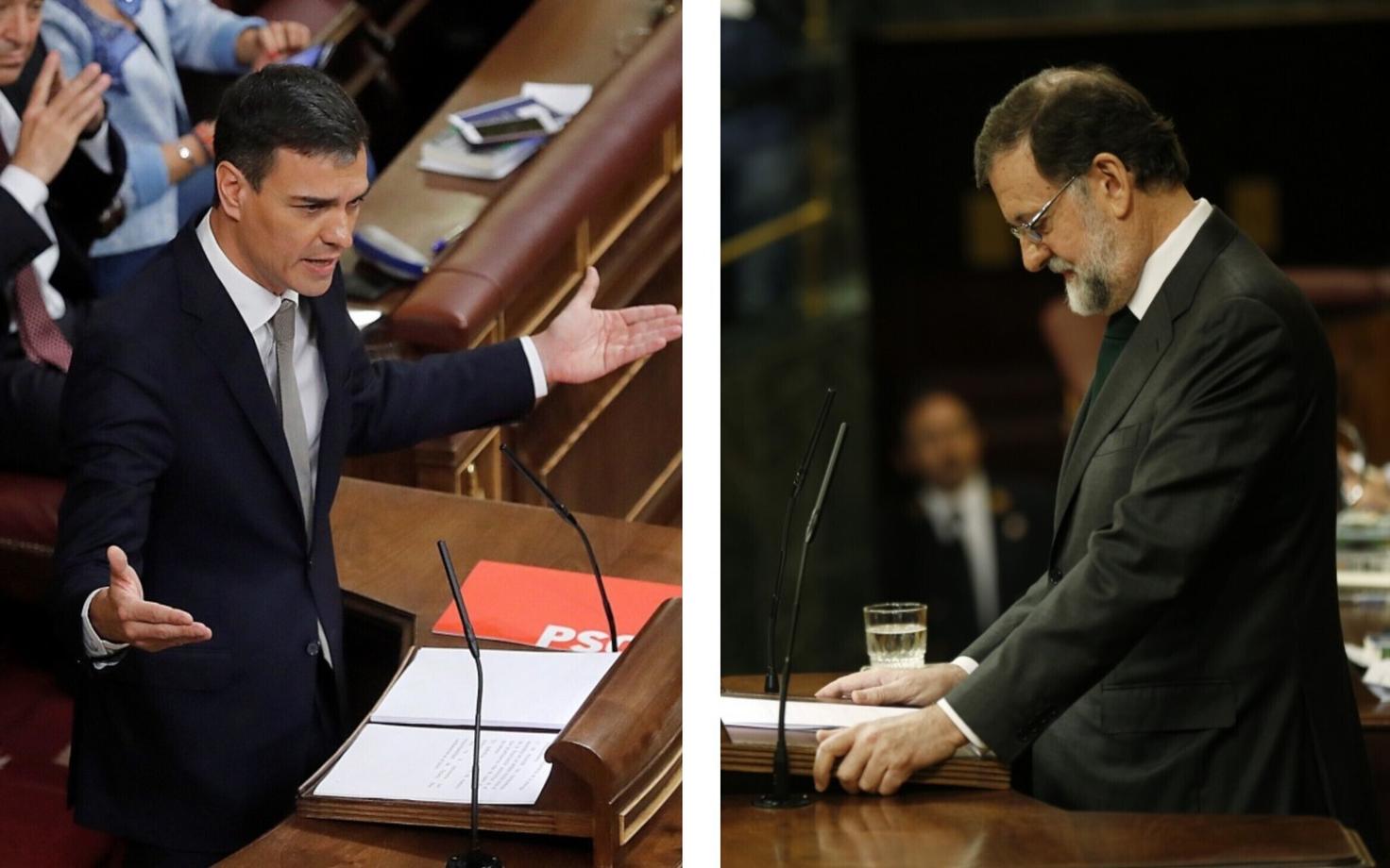 Педро Санчес (слева) и Мариано Рахой.