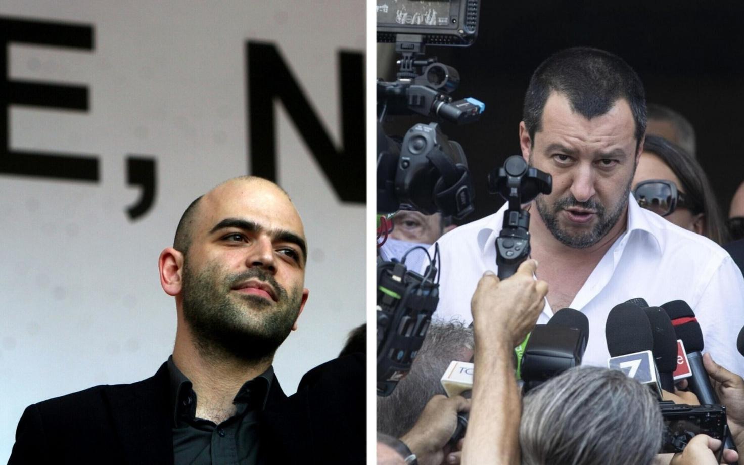 Roberto Saviano (vasakul) ja Matteo Salvini.