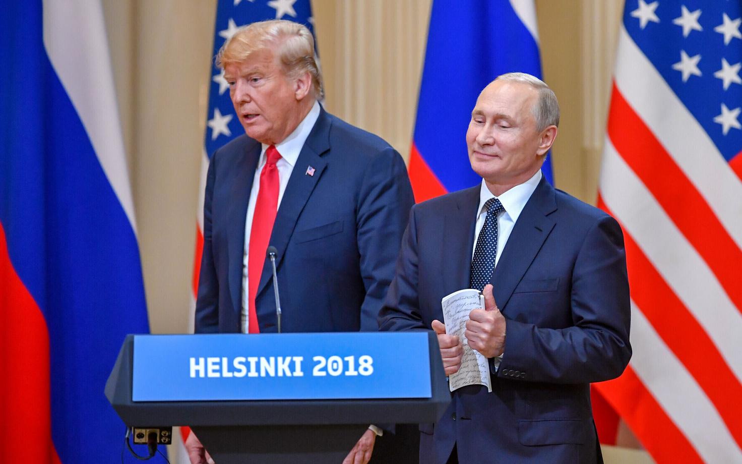 Дональд Трамп и Владимир Путин 16 июля в Хельсинки.