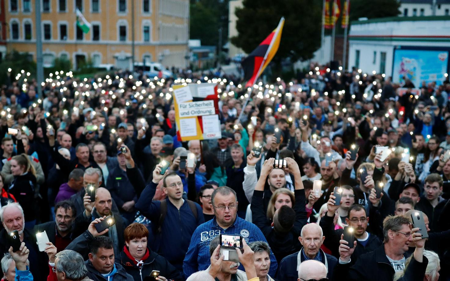 Демонстрация в Хемнице.