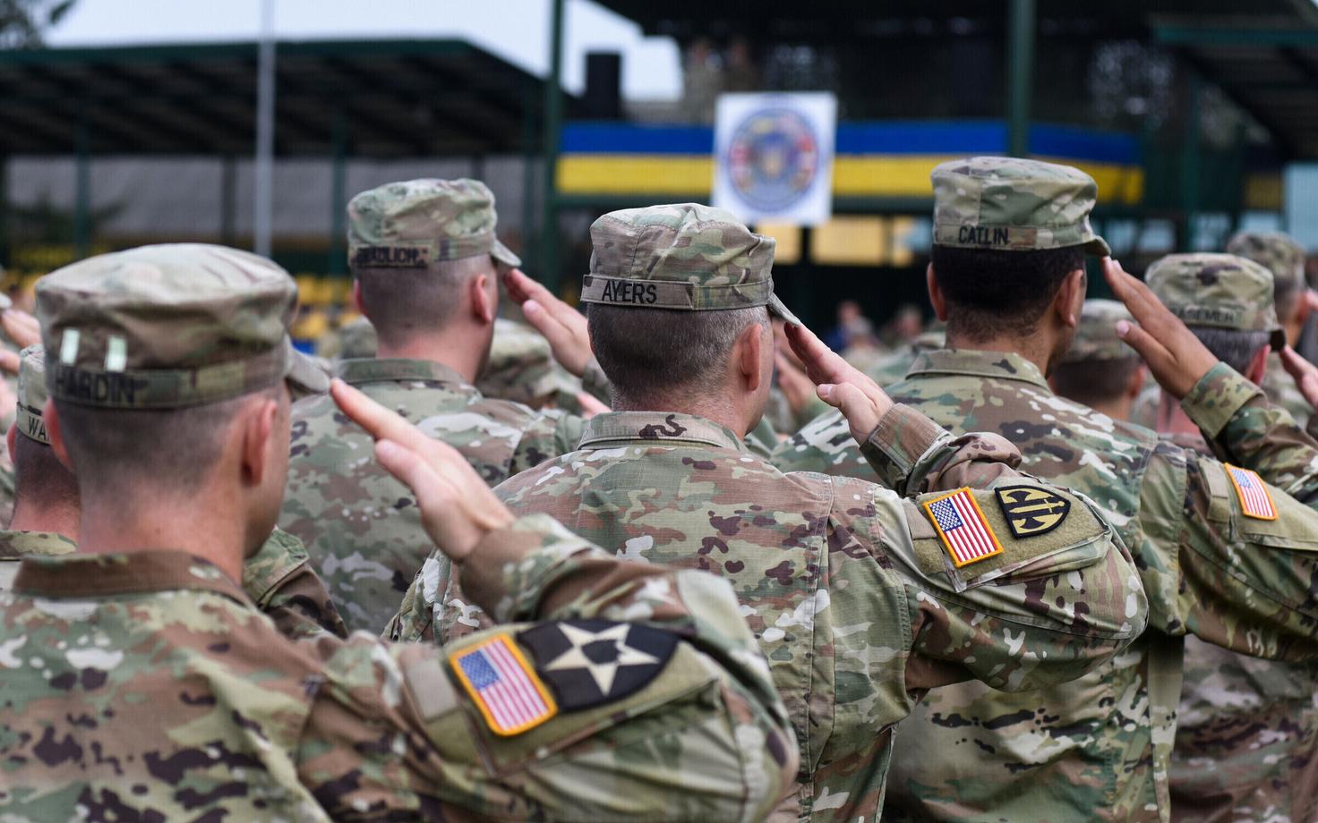 Американские военные на учениях НАТО на базе под Львовом в сентябре 2018 года.