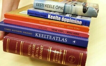 Estonian (and other) dictionaries and language books (picture is illustrative).