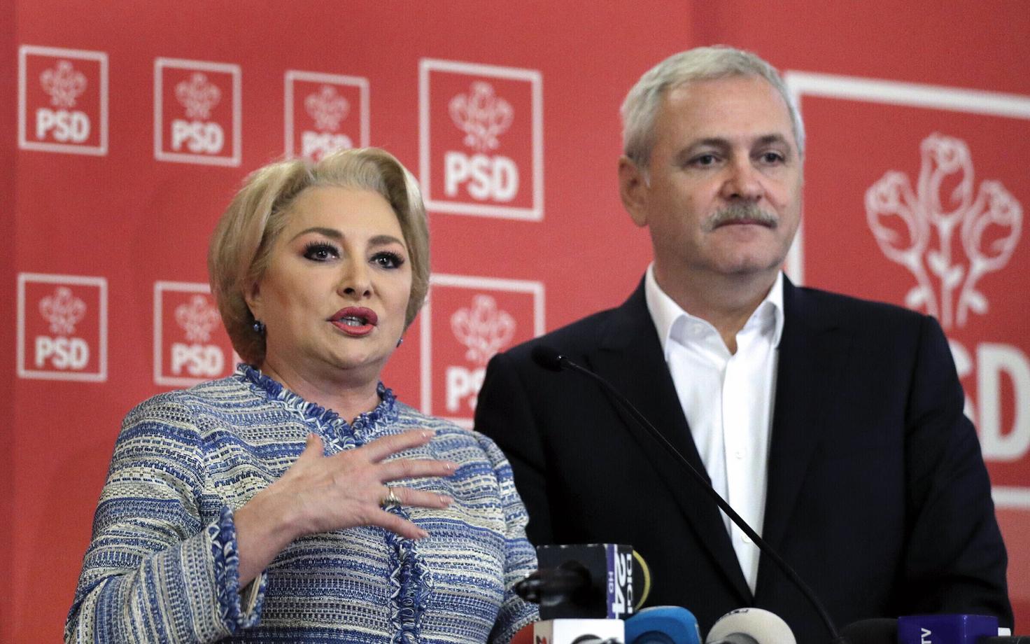 Rumeenia peaminister Viorica Dancila ja valitsuspartei juht Livi Dragnea.