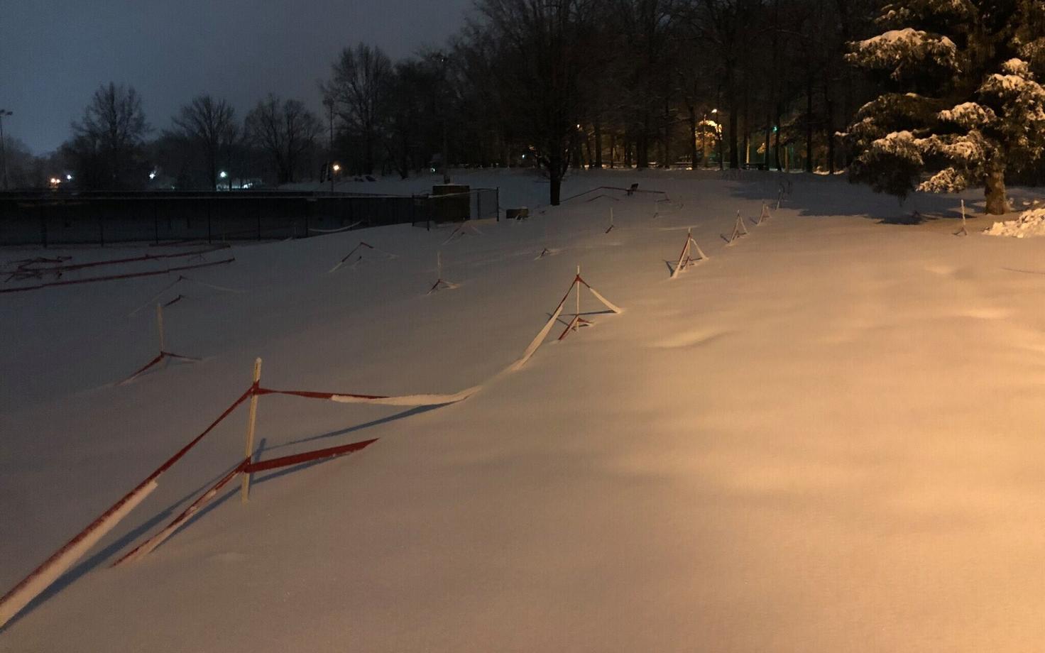 Põhja-Carolina GP võistlustrass peale lumetorm Diegot