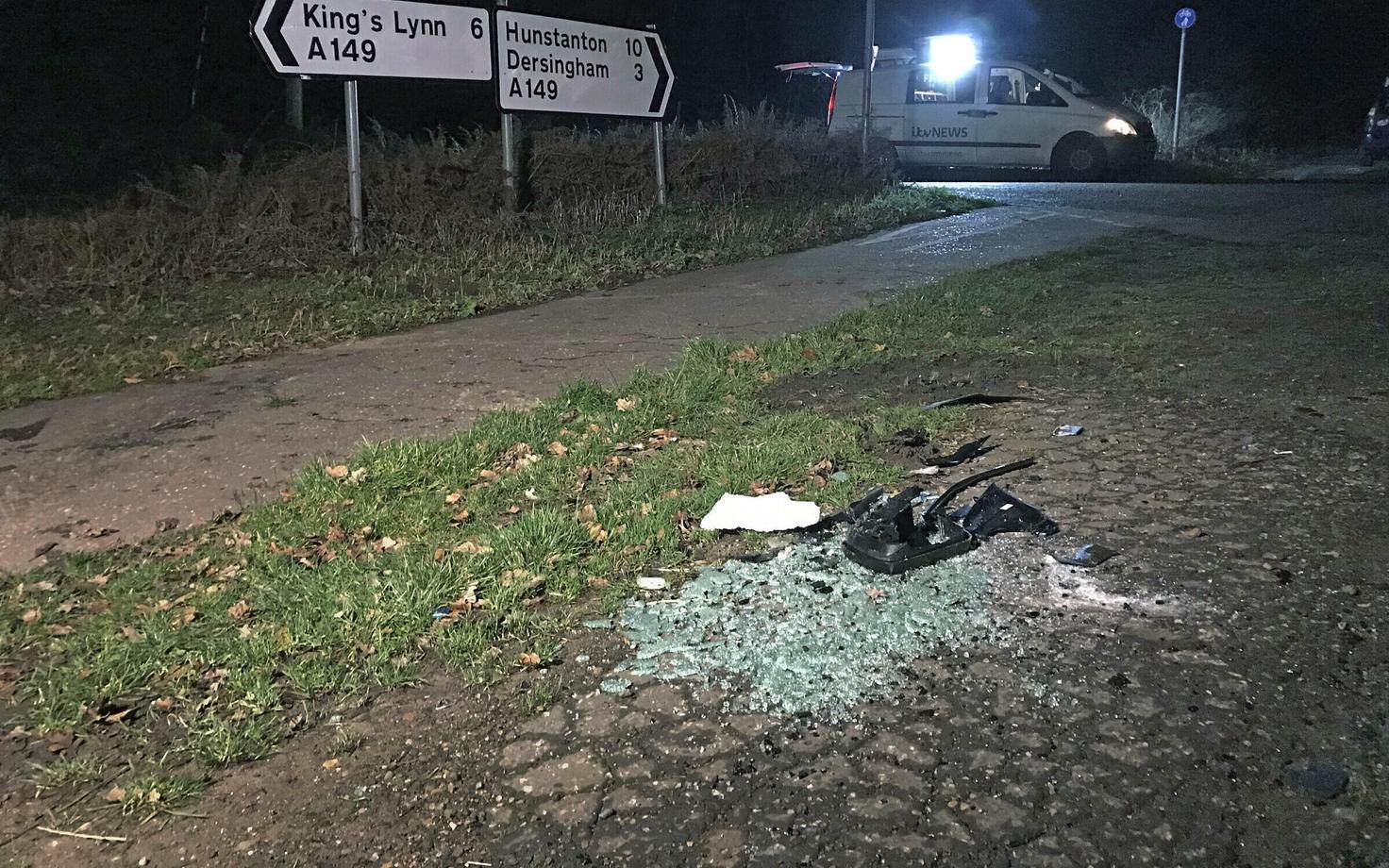 Prints Philipiga seotud avarii sündmuskoht Norfolki krahvkonnas.