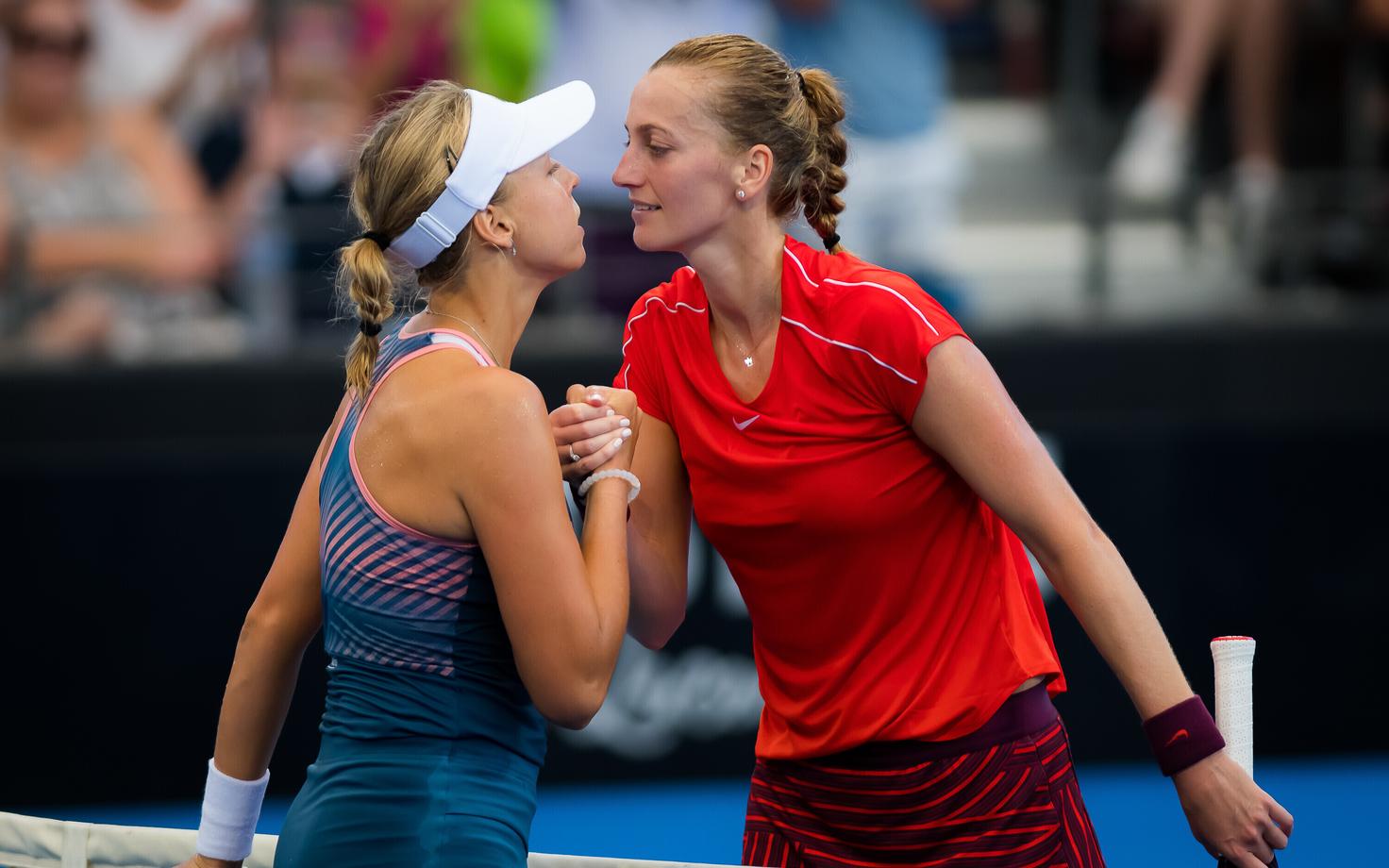 Anett Kontaveit ja Petra Kvitova Brisbane'i turniiril