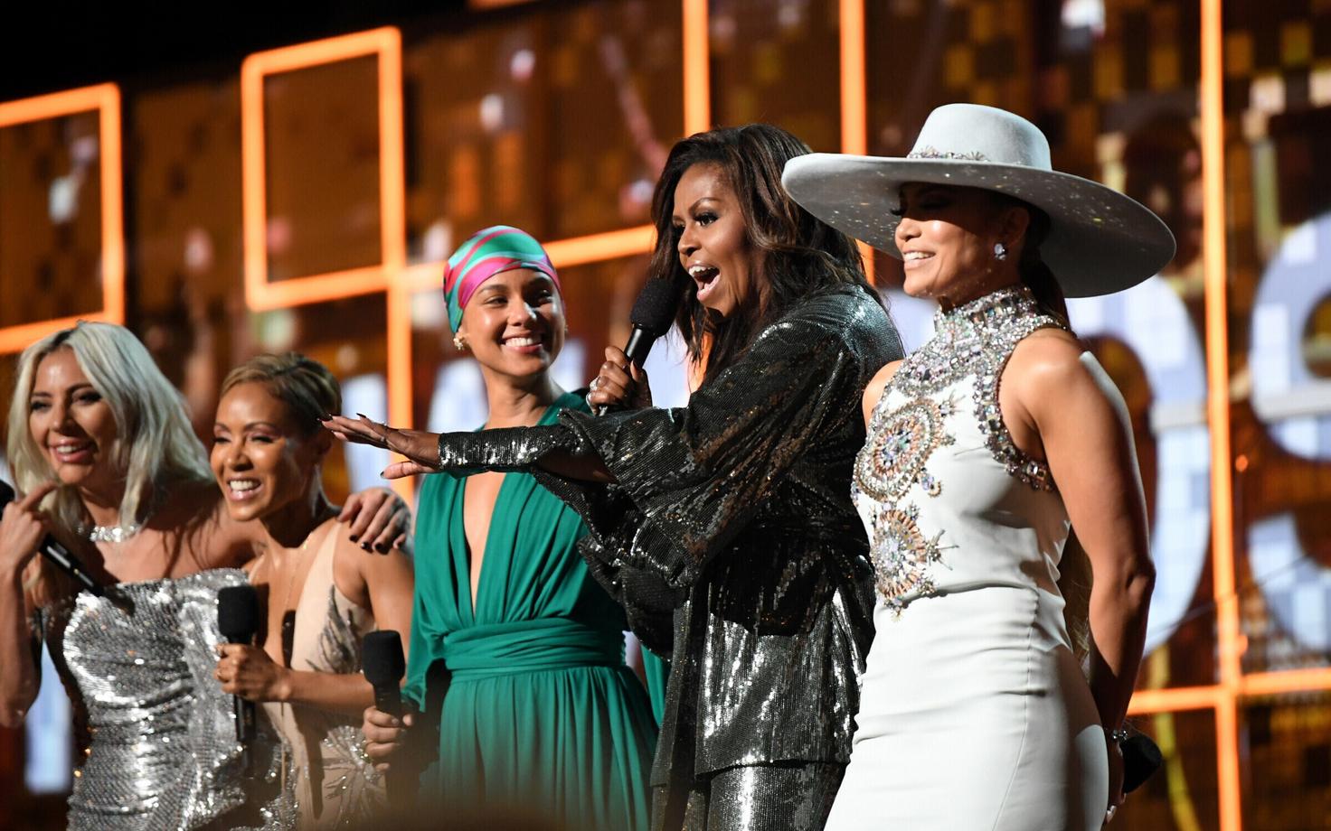 Lady Gaga, Jada Pinkett Smith, Alicia Keys, Michelle Obama ja Jennifer Lopez