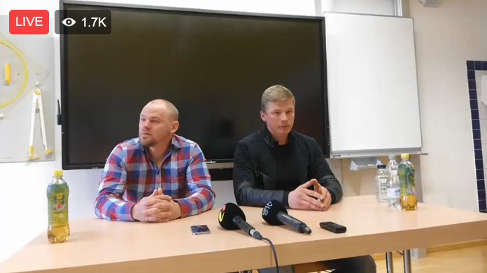 Anti Saarepuu ja Karel Tammjärv pressikonverentsil