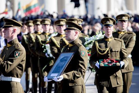 Перезахоронение останков Адольфаса Раманаускаса-Ванагаса, найденных в 2018 году в Антакальнисе.