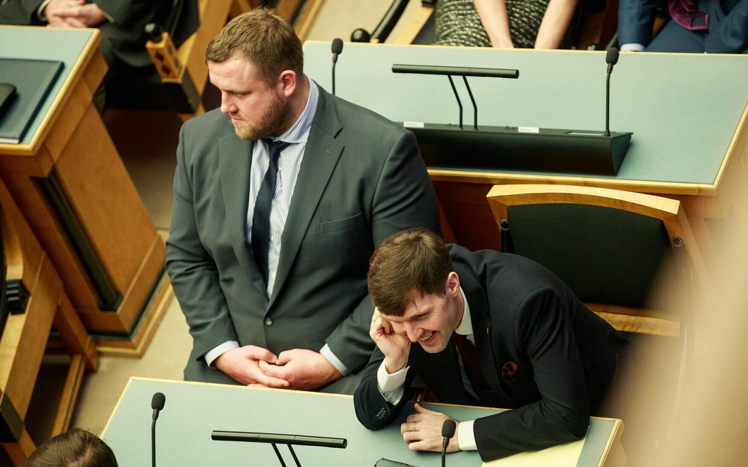 Riigikogu XIV koosseisu avaistung: Kaido Höövelson ja Martin Helme