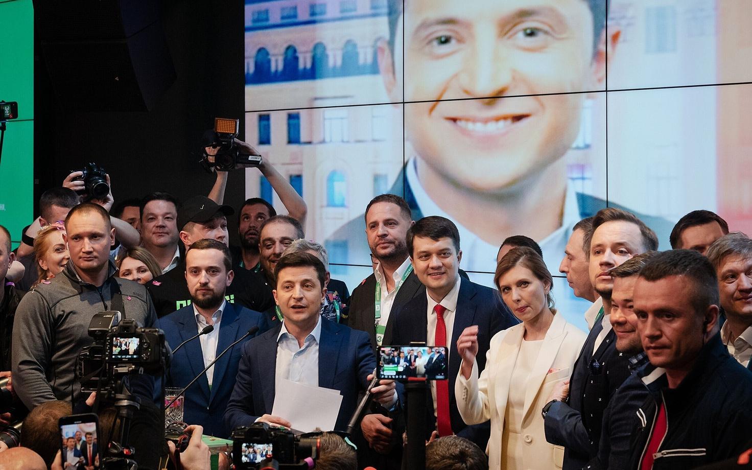 Volodõmõr Zelenski valimisõhtul.
