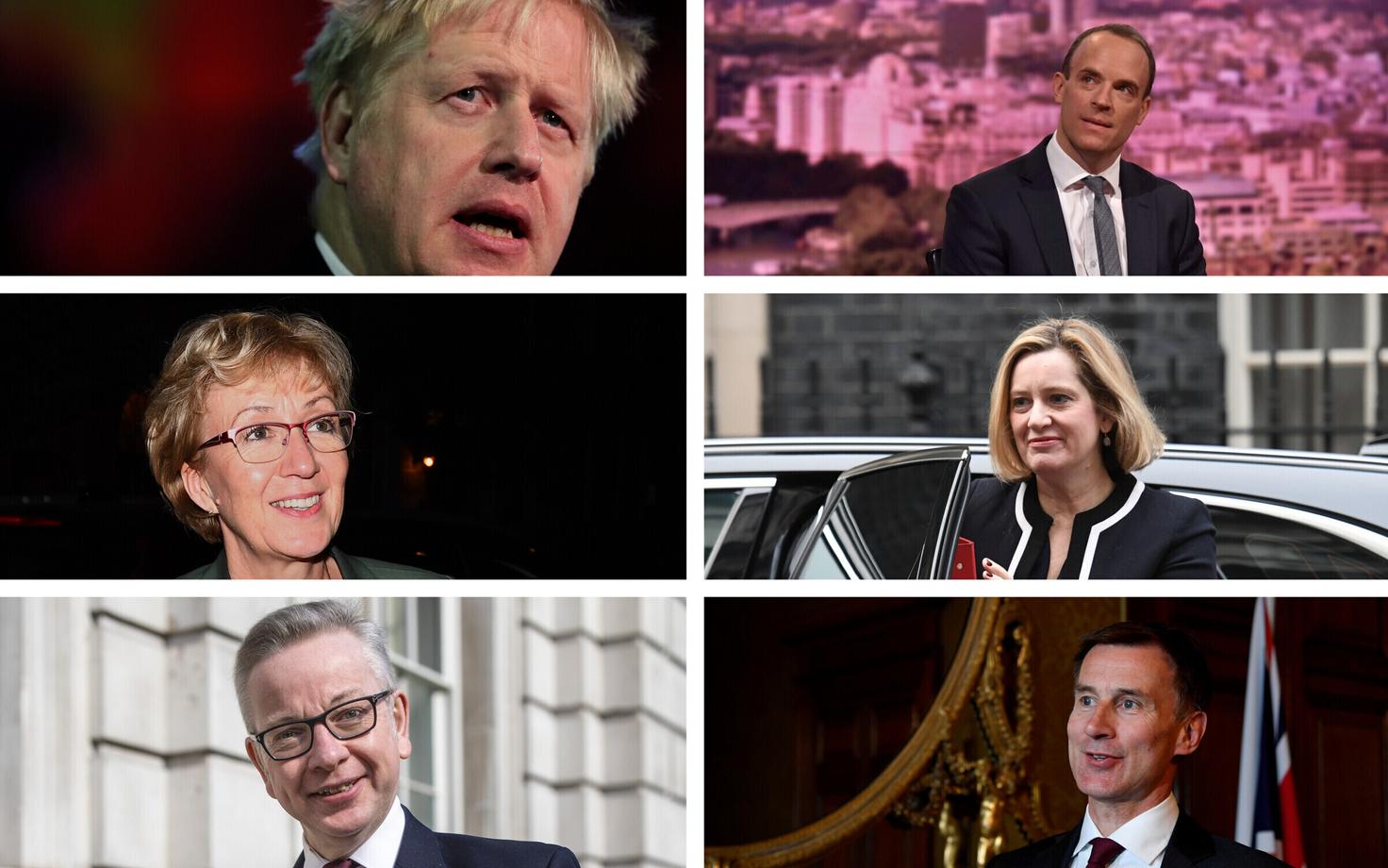 Борис Джонсон, Доминик Рааб, Андреа Ледсом, Эмбер Рудд, Майкл Гоув, Джереми Хант.