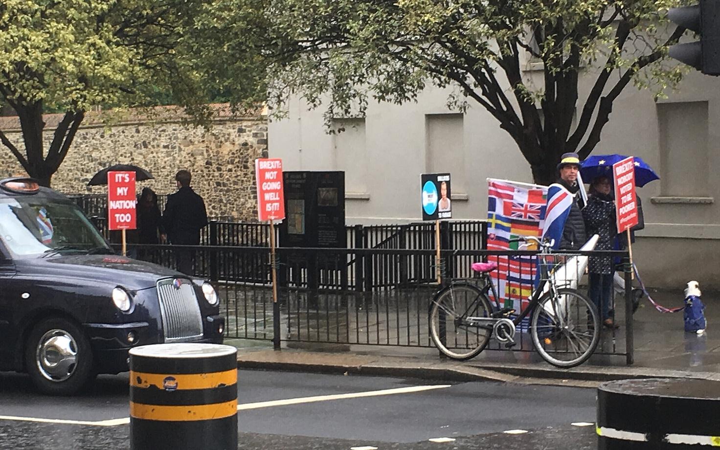 Brexiti-vastane meeleavaldus Londonis parlamendihoone kõrval.