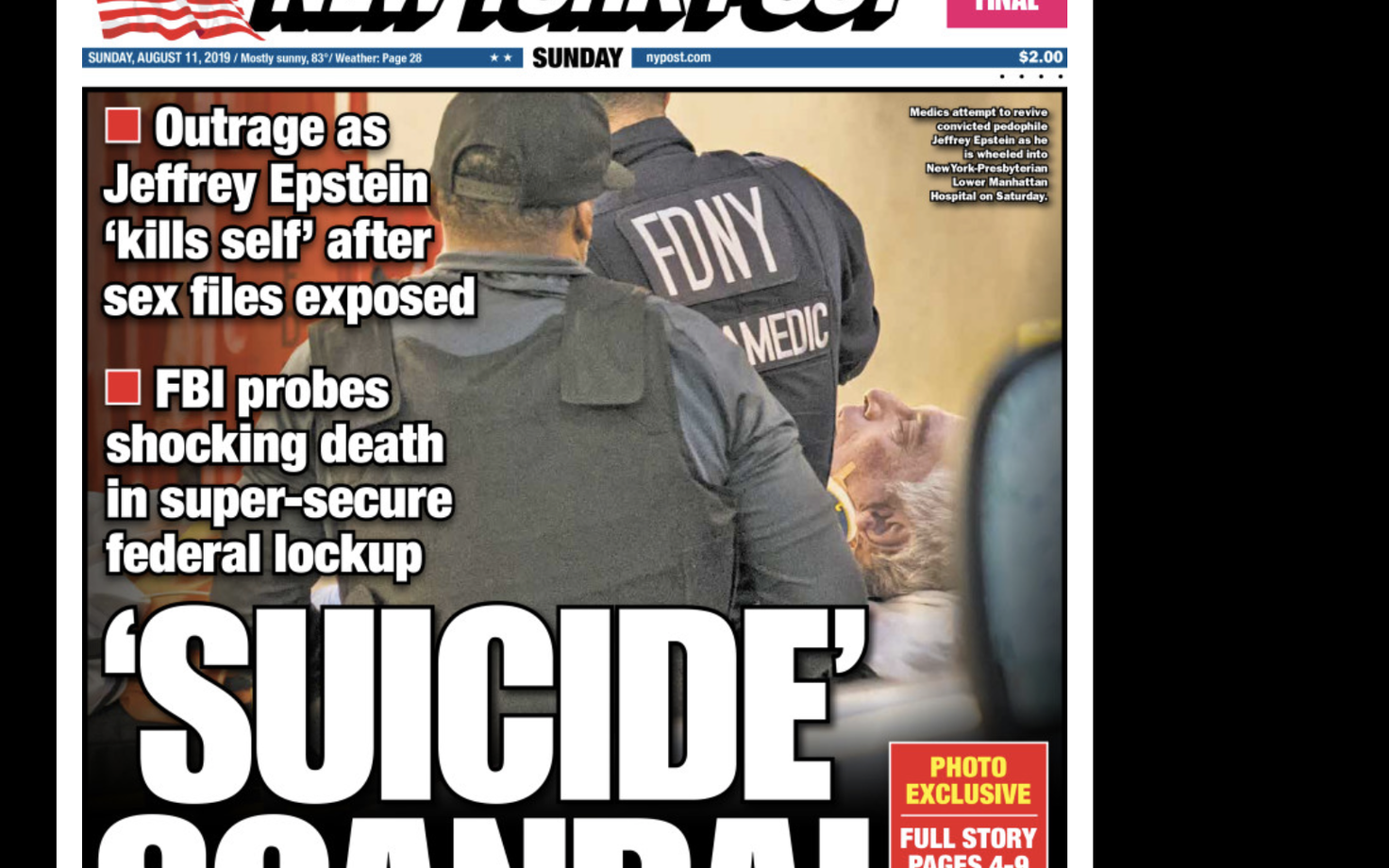 New York Posti esikülg.