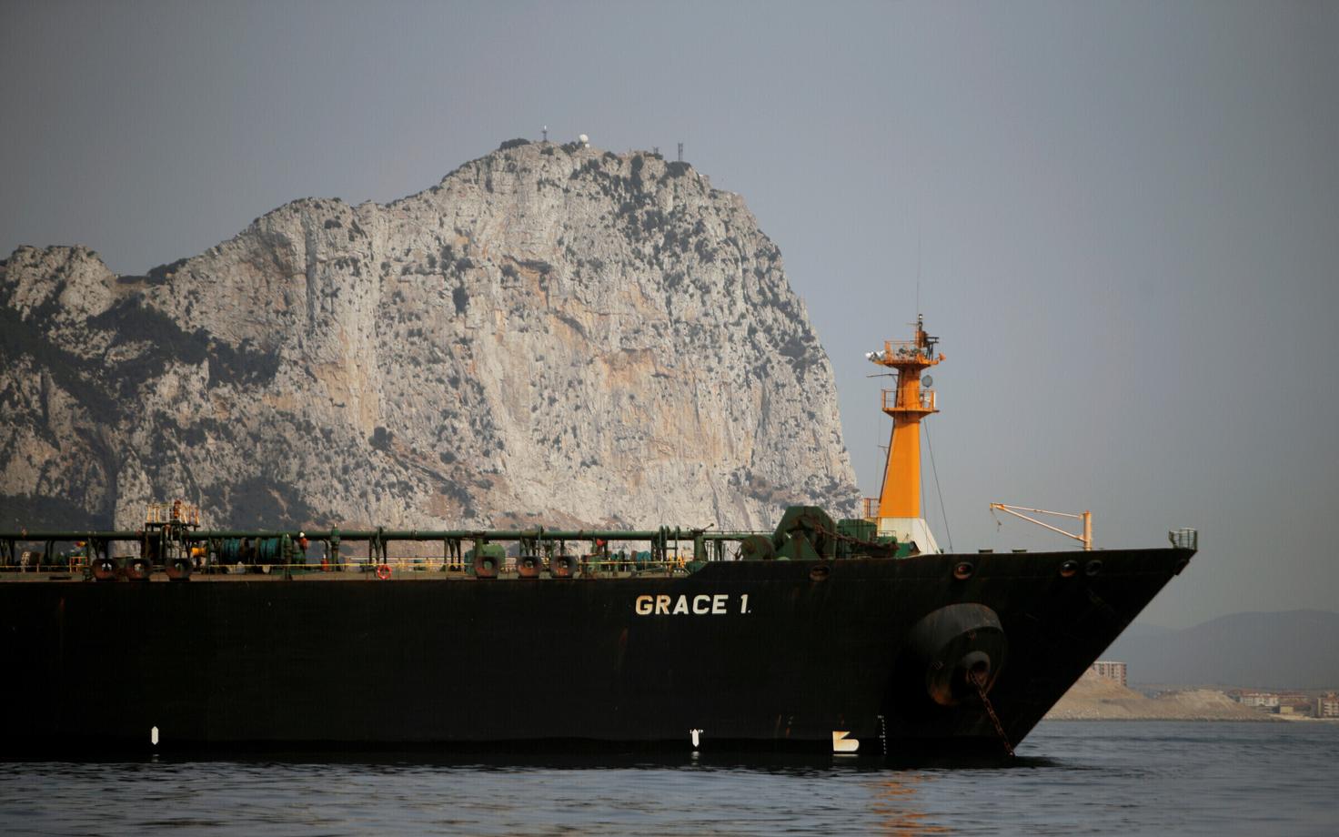 Tanker Grace 1 Gibraltari sadamas ankrus.