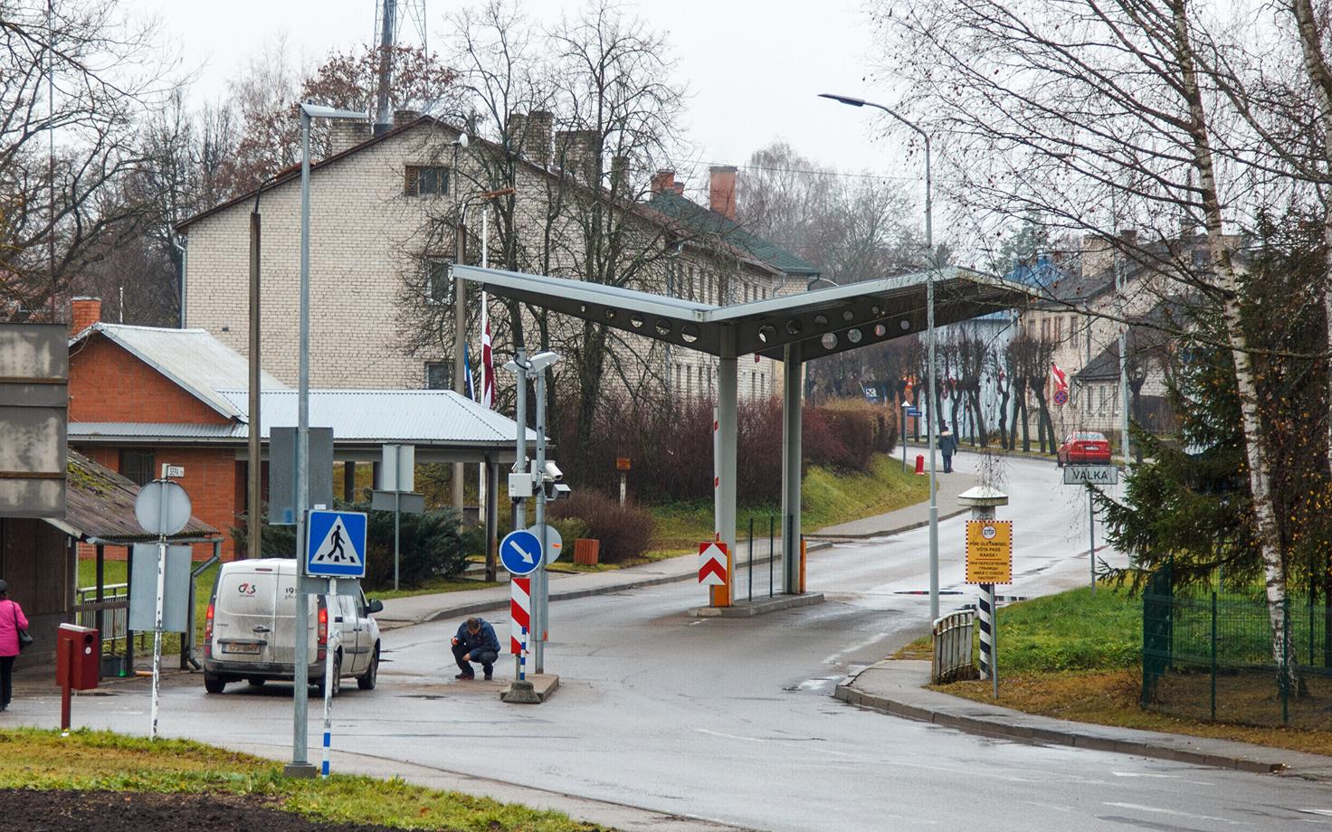 Eesti-Läti piir Valgas.