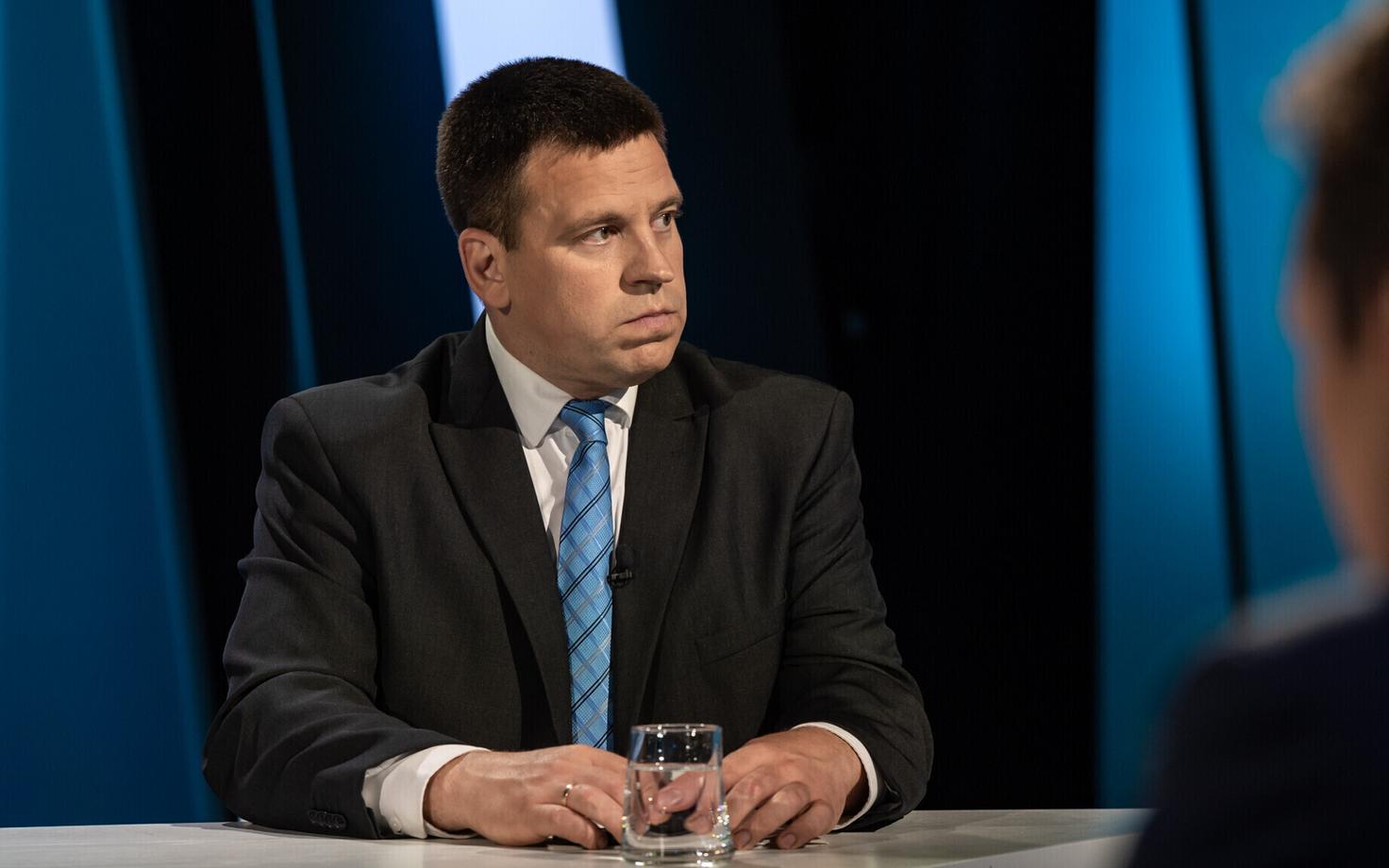 Jüri Ratas in the ETV studios earlier in the week.