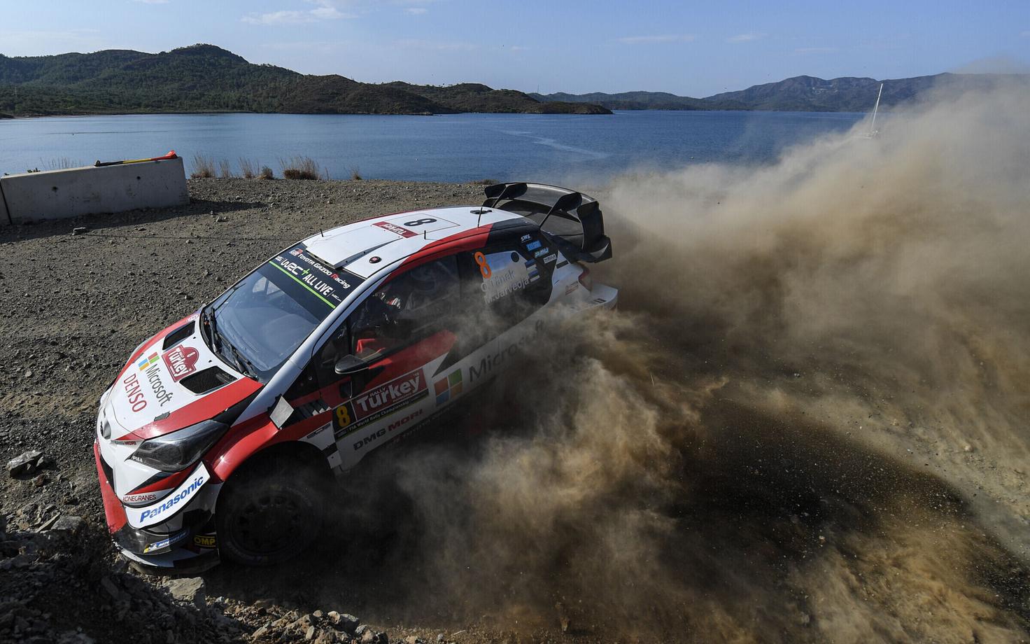 Ott Tänak's Toyota Yaris at Rally Turkey on Sunday.