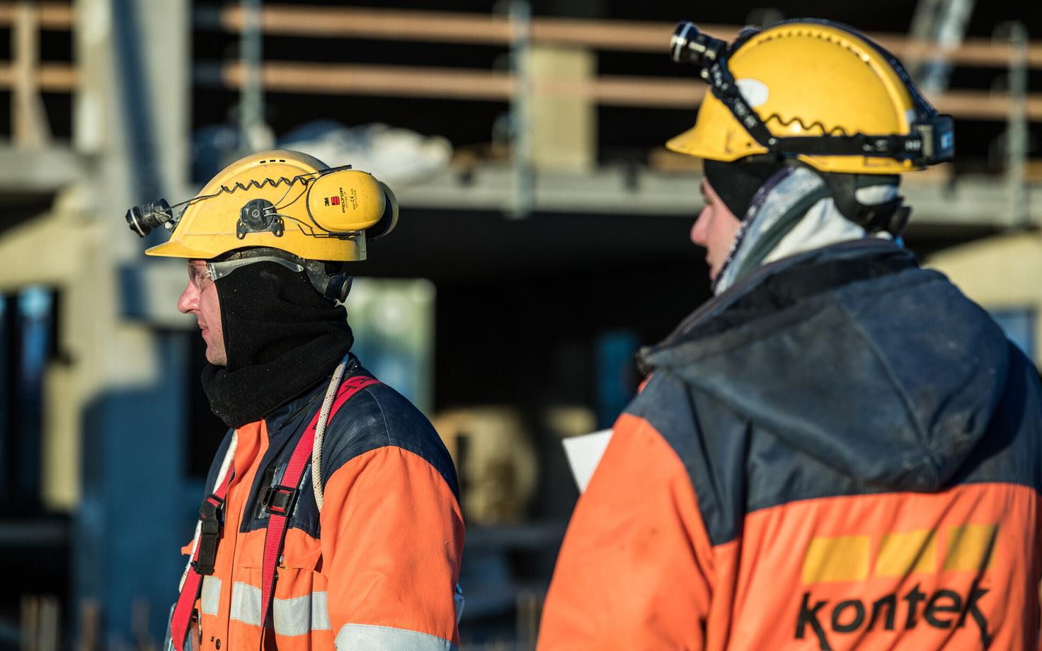 Construction workers working for an Estonian company.