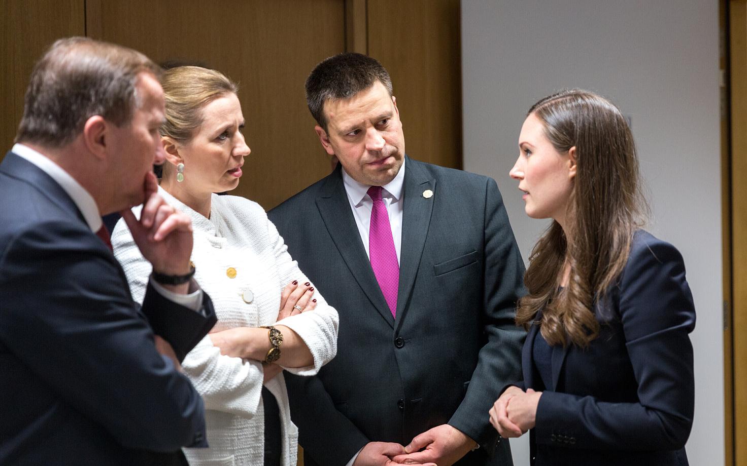 Jüri Ratas ja Sanna Marin Brüsselis.