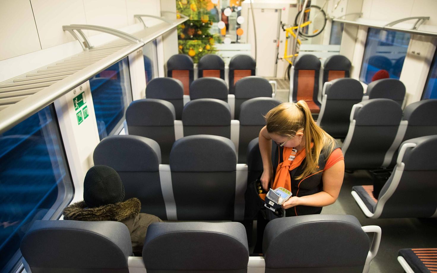 Conductor on an Elron train. Photo is illustrative.