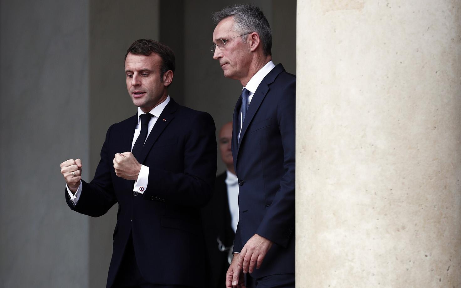 Emmanuel Macron ja Jens Stoltenberg.