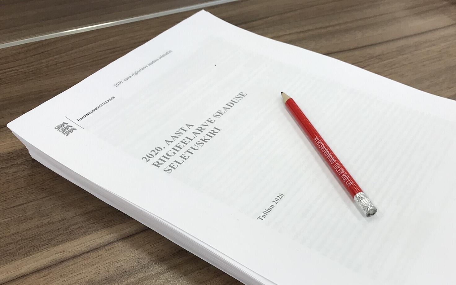 2020. aasta riigieelarve eelnõu.