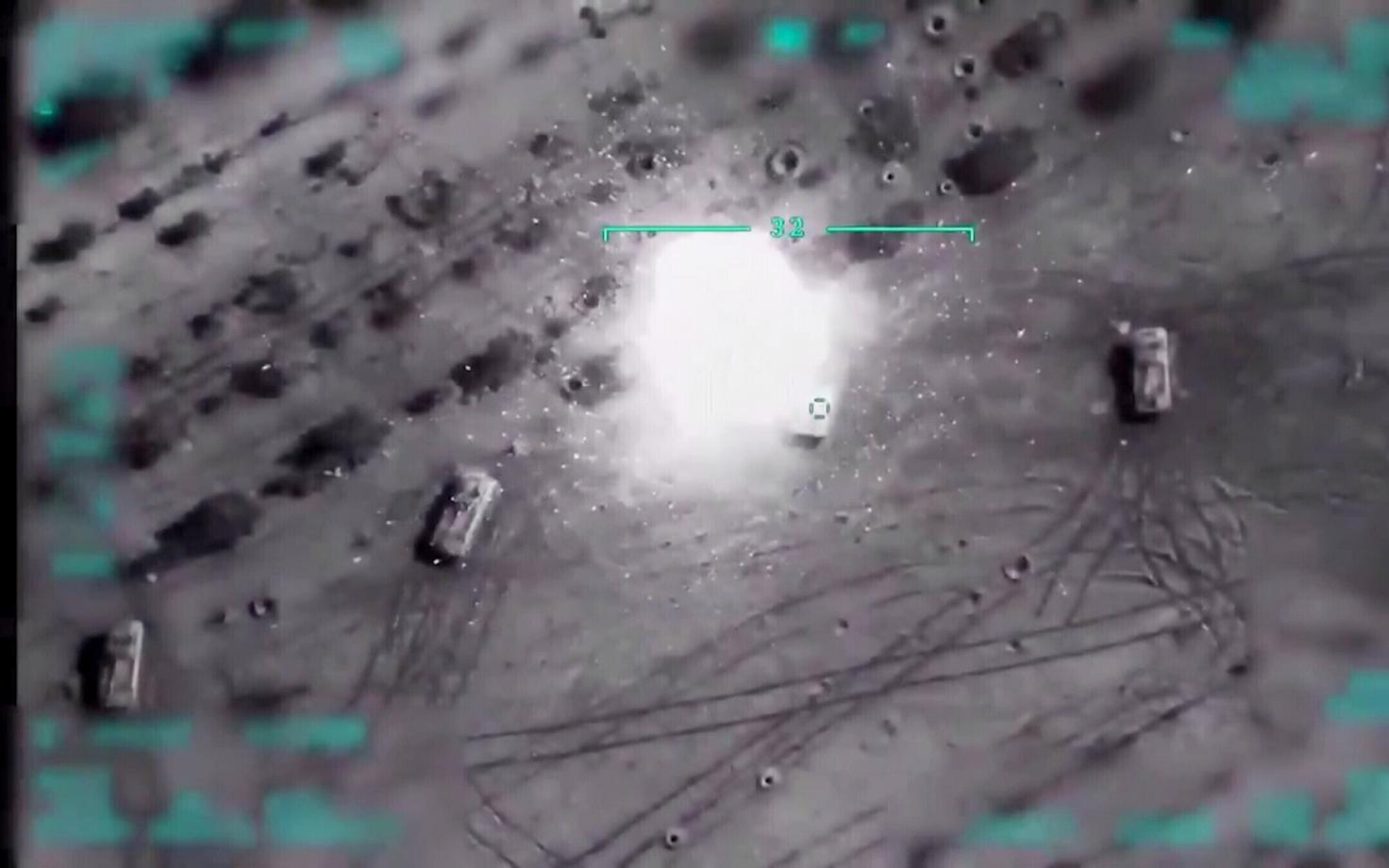 Türgi kaitseministeeriumi edastatud foto õhulöögist Süürias.