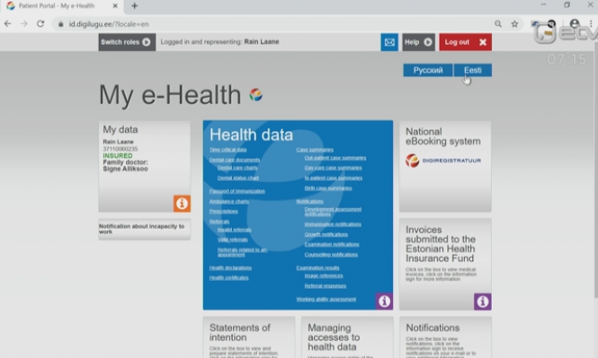 E-tervis patient portal.