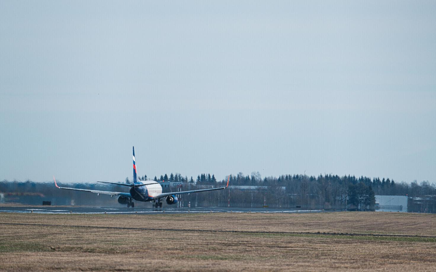 Aerofloti lennuk Tallinna lennuväljal.