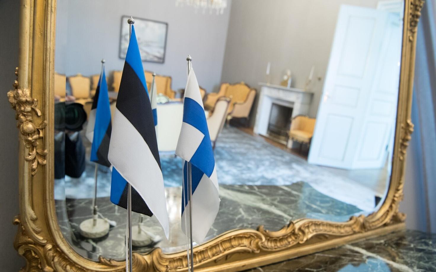 Finnish and Estonian flags.
