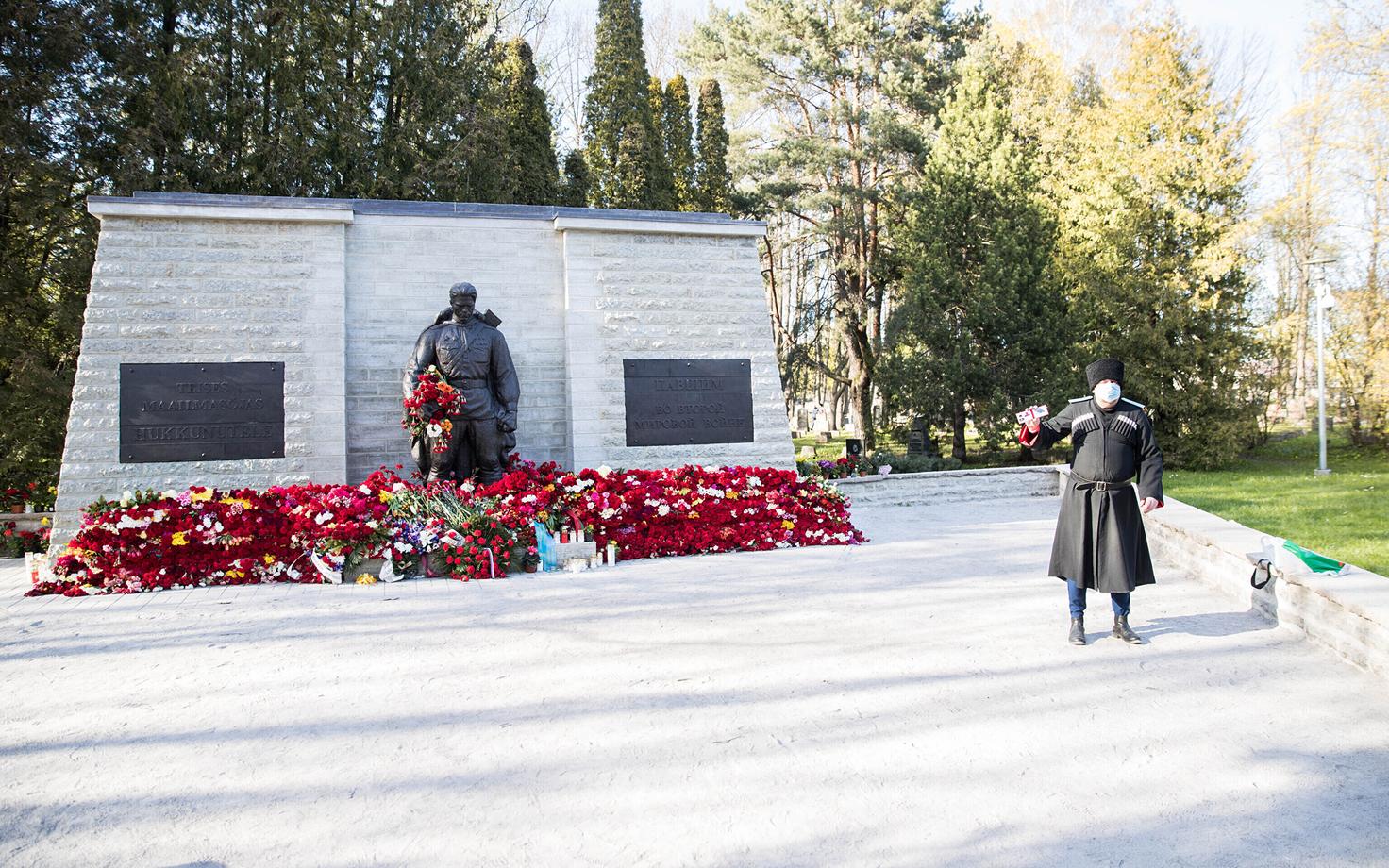 The Bronze Soldier statue on May 9 2020, when a mass gathering marking the day was canceled due to COVID-19 considerations.