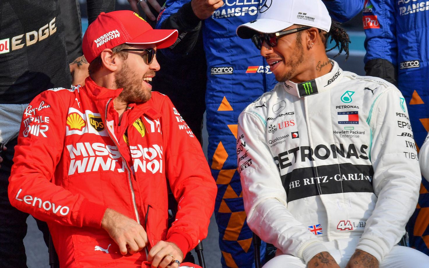 Sebastian Vettel (Ferrari) ja Lewis Hamilton (Mercedes)