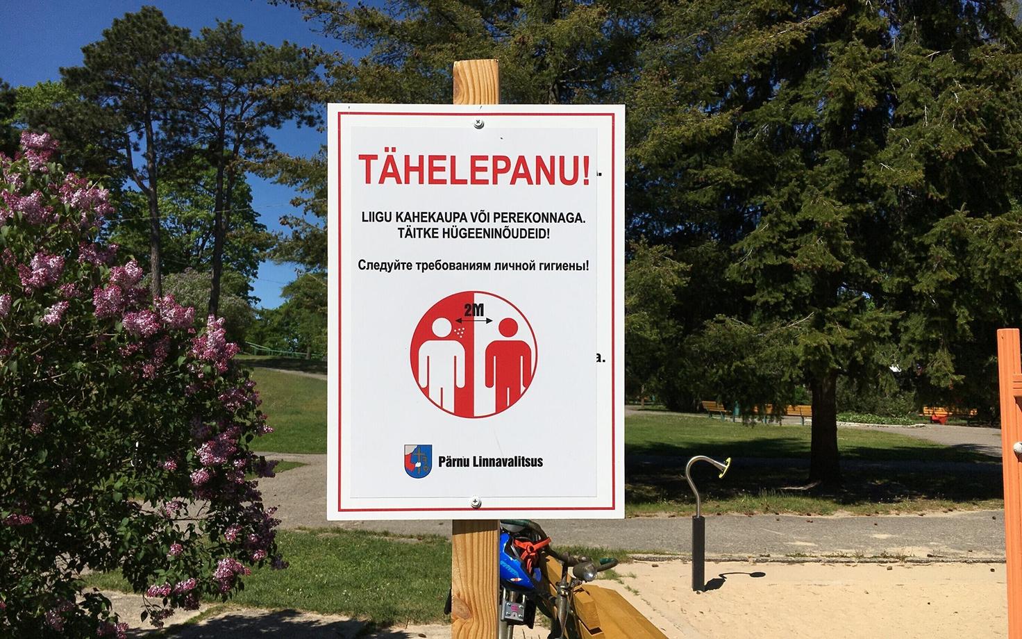 Ohutusmeetmete silt Pärnus.