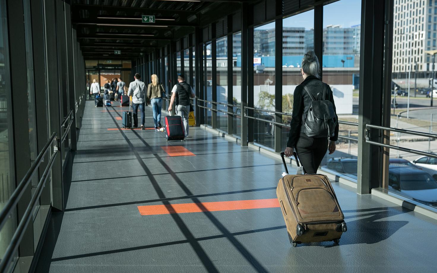 Passengers at Tallinn Airport.