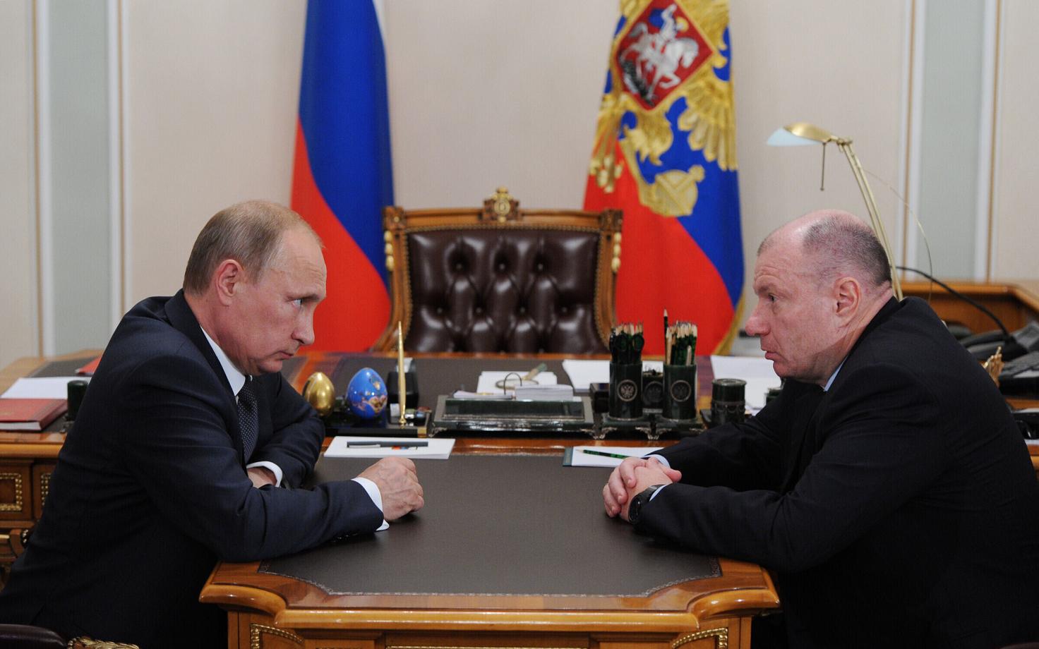 Vene president Vladkimir Putin ja Nornikeli omani Vladimir Potanin.