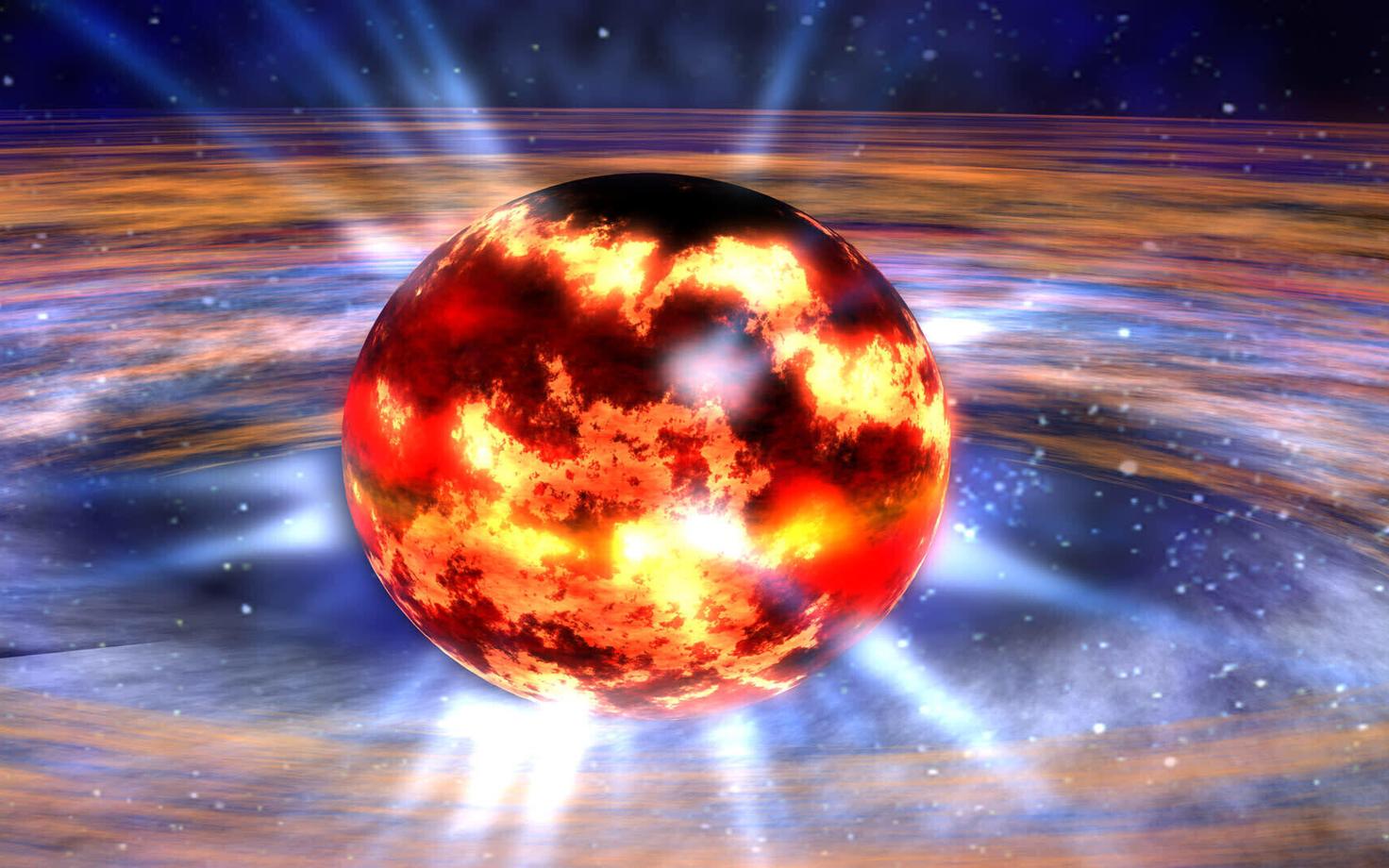 Neutrontäht kunstniku kujutuses.